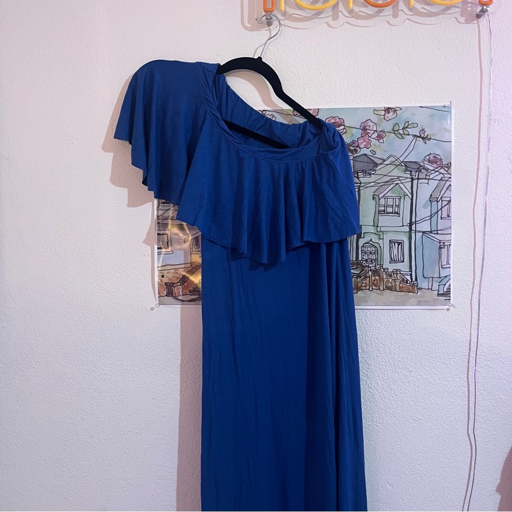 Rachel Pally One-Shoulder Blue Maxi Dress – Size M
